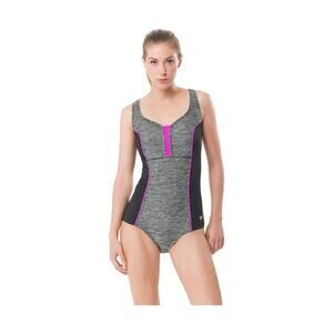 Speedo Fitness Swimsuit Very Fuchsia Gray size 8 NWT Vacations‎ Athleisure
